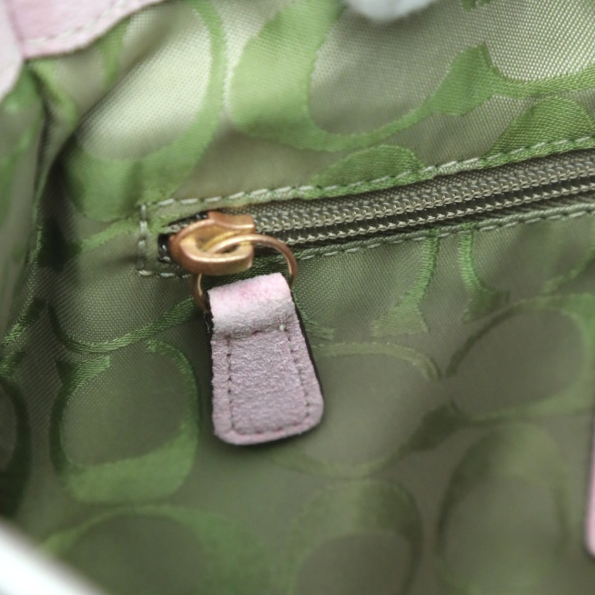 コーチ COACH ハンドバッグ
 トートバッグ 籠 ストロー レザー 4419 ピンク×ベージュ 【SS】
 【中古】