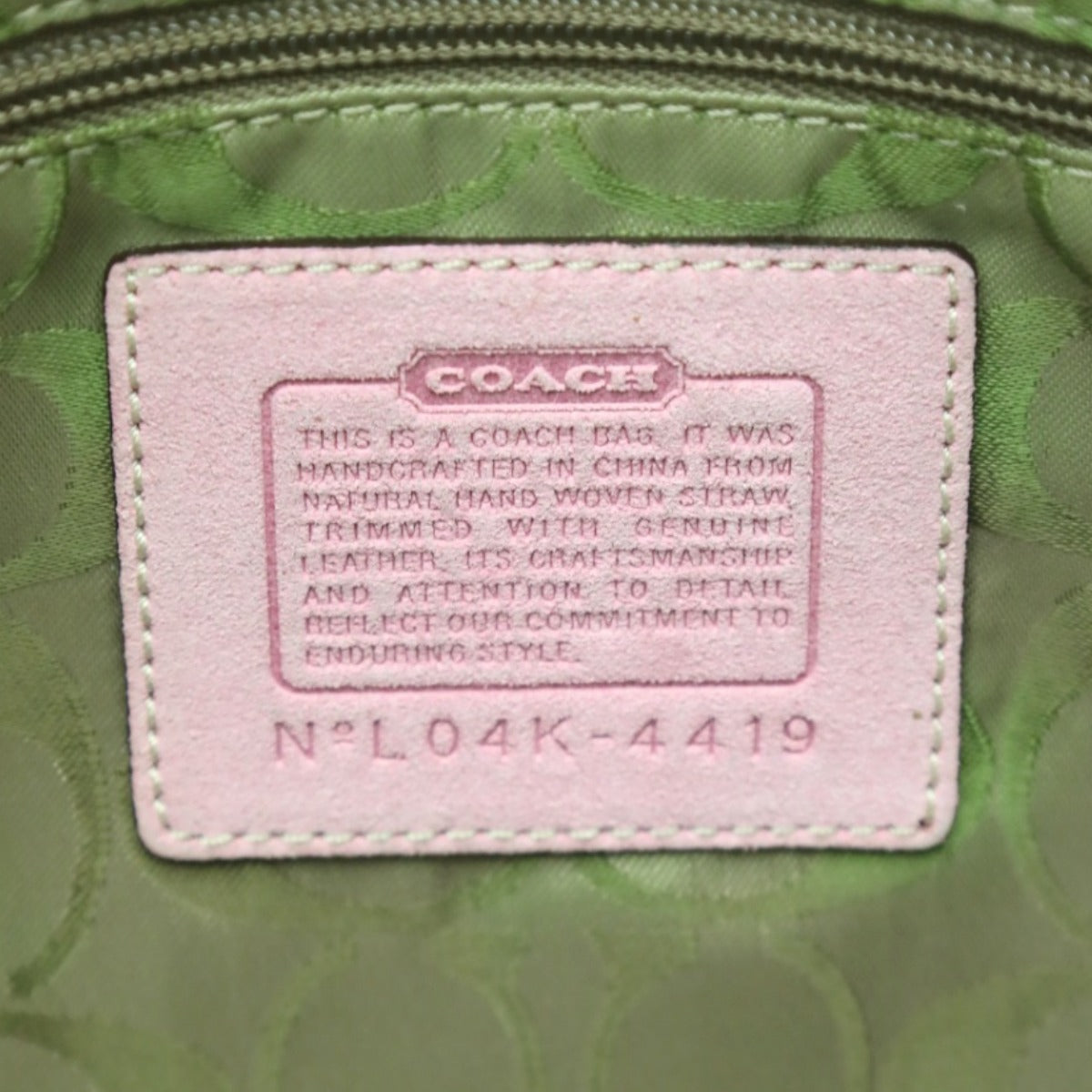 コーチ COACH ハンドバッグ
 トートバッグ 籠 ストロー レザー 4419 ピンク×ベージュ 【SS】
 【中古】