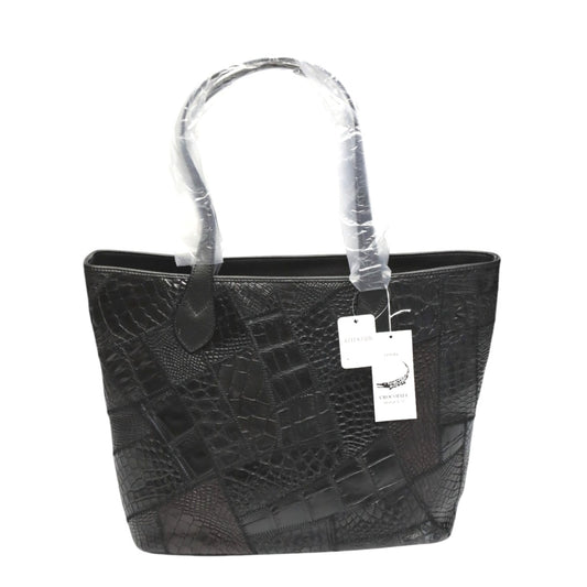 クロコダイル CROCODILE トートバッグ
 天ファスナー パッチワーク 軽量 クロコダイル LB-7001BLACKM ブラック 【SS】