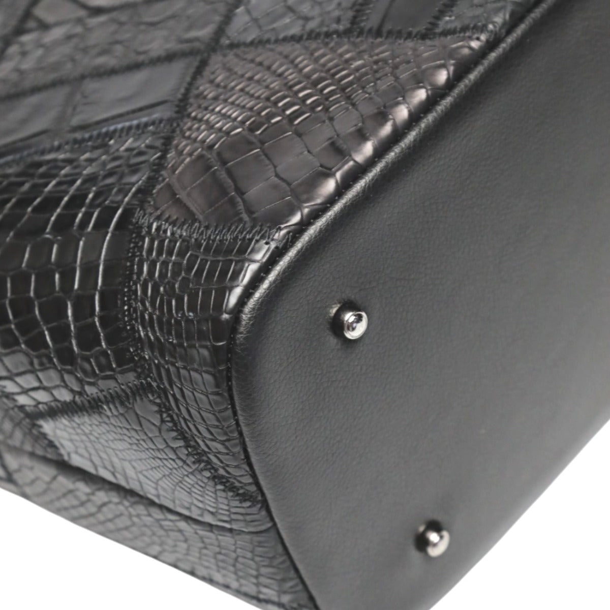 クロコダイル CROCODILE トートバッグ
 天ファスナー パッチワーク 軽量 クロコダイル LB-7001BLACKM ブラック 【SS】