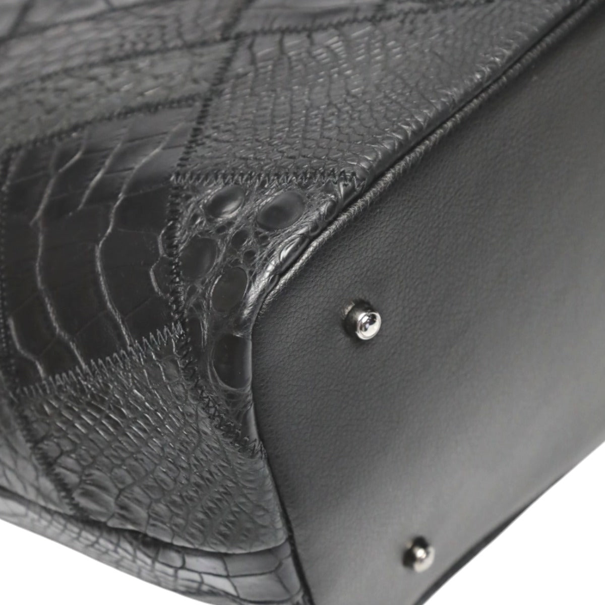 クロコダイル CROCODILE トートバッグ
 天ファスナー パッチワーク 軽量 クロコダイル LB-7001BLACKM ブラック 【SS】