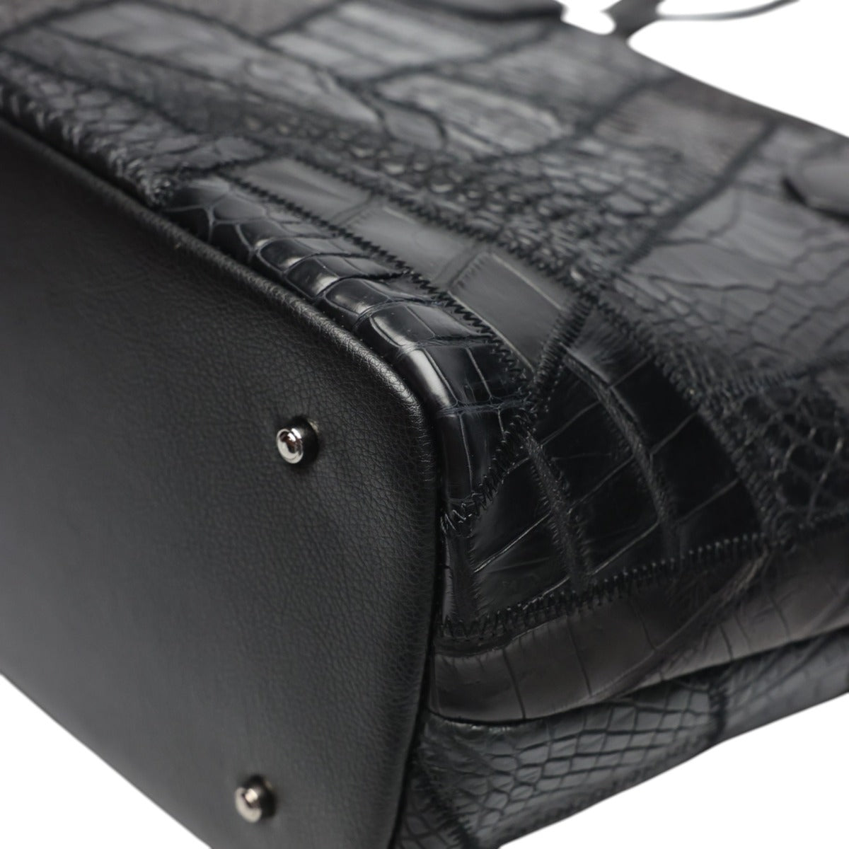 オーストリッチ ostrich トートバッグ
 ハンドバッグ ファスナー パッチワーク オーストリッチ LB-7001BLACKM ブラック 【SS】