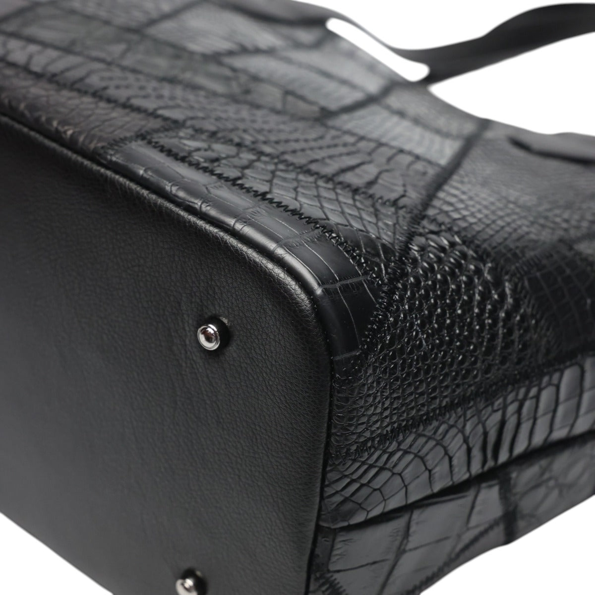 オーストリッチ ostrich トートバッグ
 ハンドバッグ ファスナー パッチワーク オーストリッチ LB-7001BLACKM ブラック 【SS】