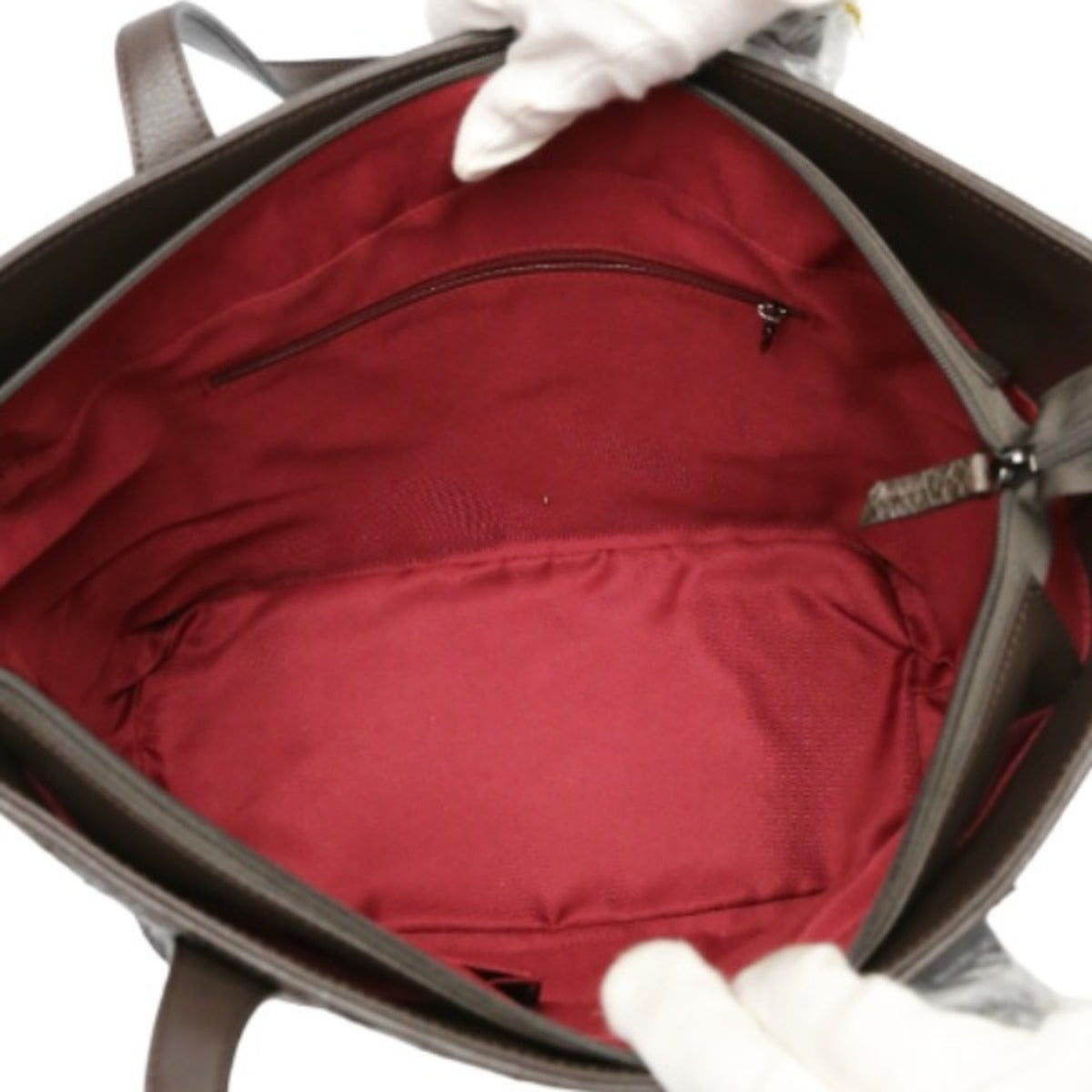 クロコダイル CROCODILE トートバッグ
 ショルダーバッグ ブラウン パッチワーク 天ファスナー クロコダイル LB-7001 ニコチン 【H】