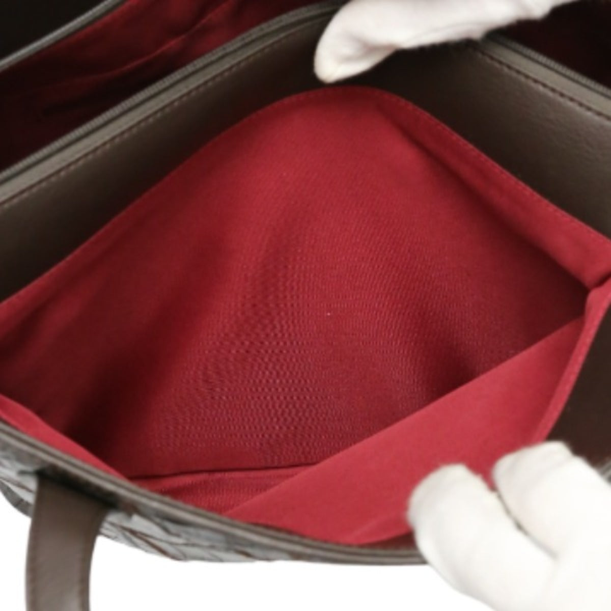 クロコダイル CROCODILE トートバッグ
 ショルダーバッグ ブラウン パッチワーク 天ファスナー クロコダイル LB-7001 ニコチン 【H】