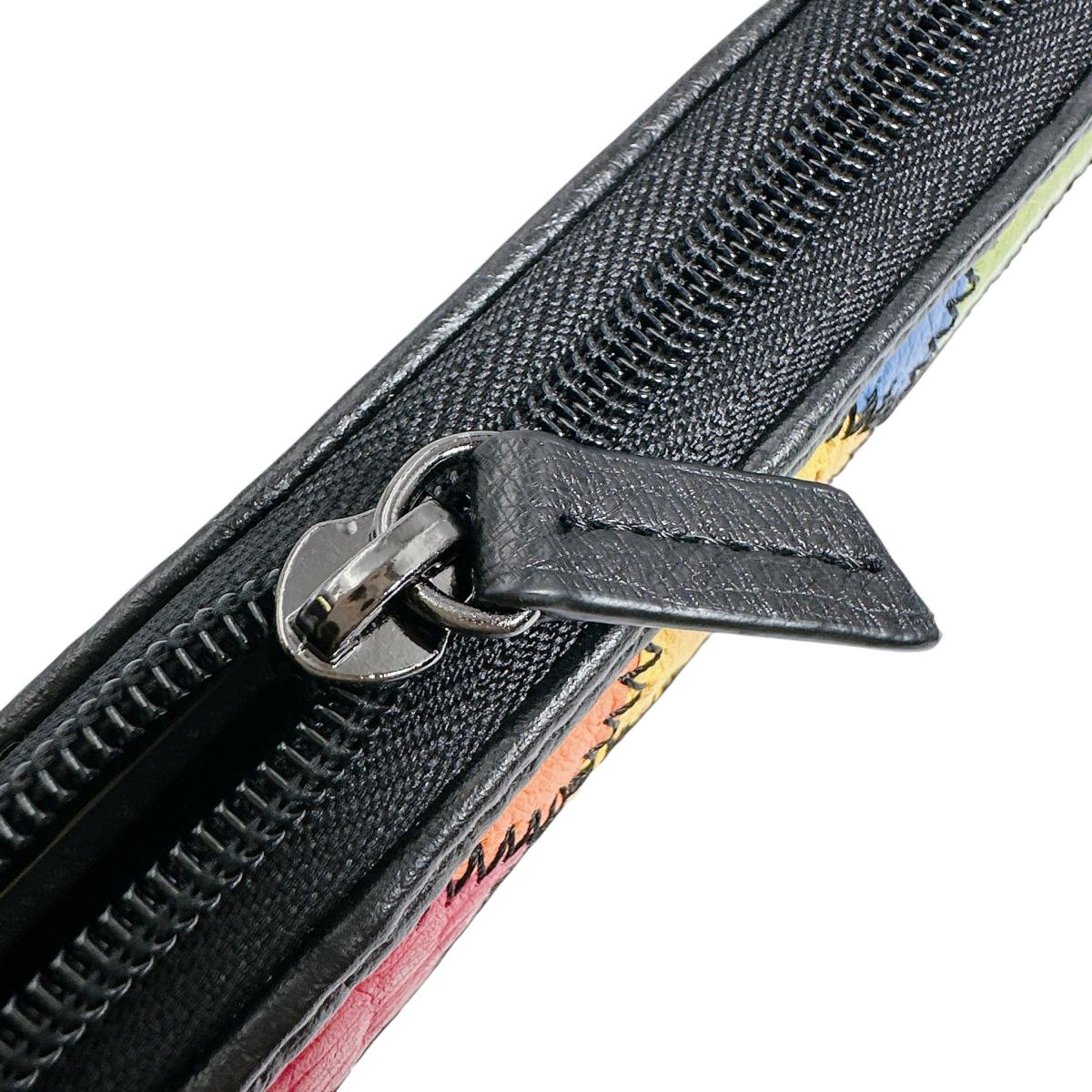 オーストリッチ ostrich 長財布
 ラウンドファスナー 黒ステッチ はるさいふ オーストリッチ LB-5055 マルチカラー 【H】