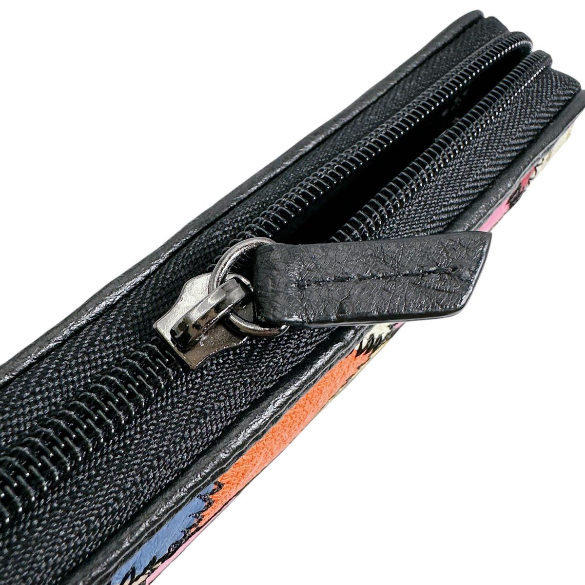 オーストリッチ ostrich 長財布
 パッチワーク ラウンドファスナー マルチカラー オーストリッチ LB-5055 マルチカラー 【H】