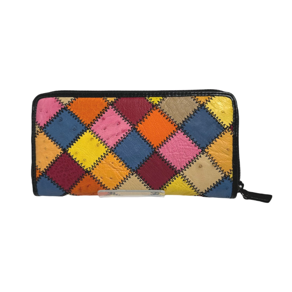 Ostrich long wallet
 Long Wallet Patchwork Round Zipper Ostrich LB-5055 Multicolor [SS] 