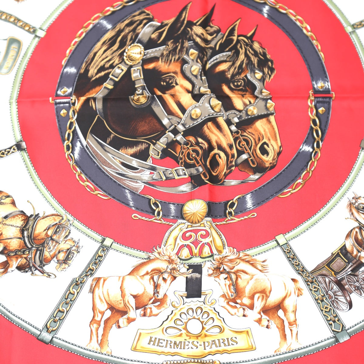 エルメス HERMES スカーフ
 プリーツスカーフ シルク100％ シルク レッド 【SS】
 【中古】