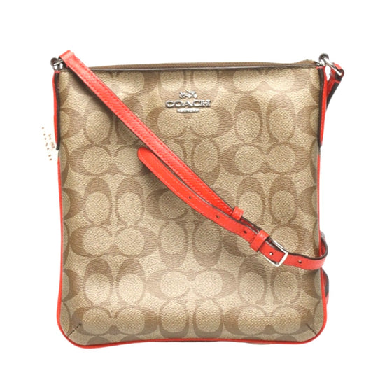 コーチ COACH ショルダーバッグ
 斜めがけ CCキャンバス シグネチャー レザー F35940 ブラウン 【SS】
 【中古】