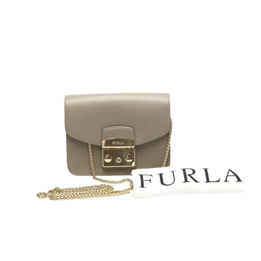 フルラ Furla ショルダーバッグ
 チェーンショルダーバッグ ゴールド金具 メトロポリス レザー G6400/S2 グレージュ 【SS】
 【中古】