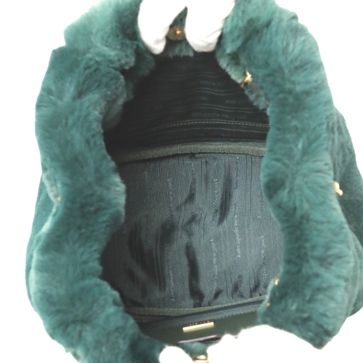 ケイトスペード Kate Spade トートバッグ
 チェーントートバッグ ファー フェイクファー T348 グリーン 【SS】
 【中古】