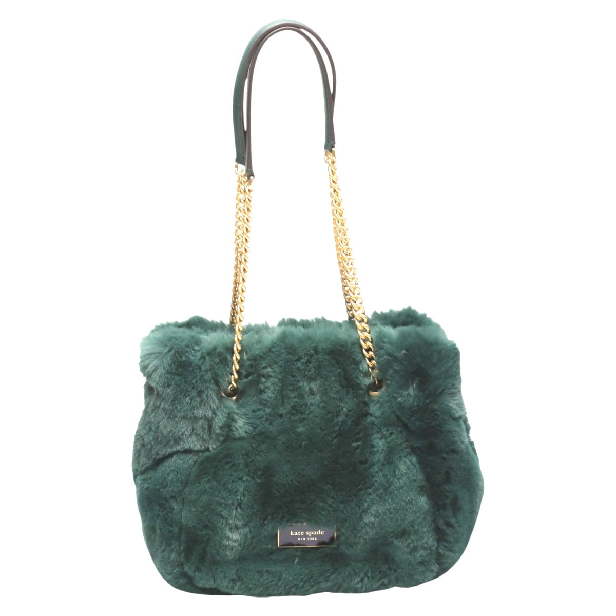 ケイトスペード Kate Spade トートバッグ
 チェーントートバッグ ファー フェイクファー T348 グリーン 【SS】
 【中古】