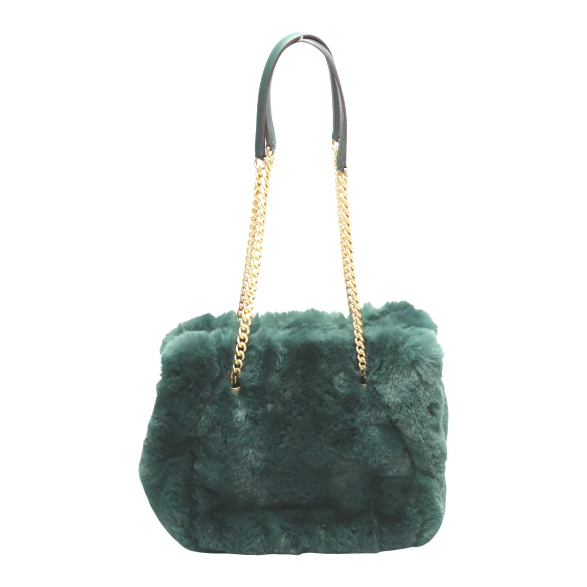 ケイトスペード Kate Spade トートバッグ
 チェーントートバッグ ファー フェイクファー T348 グリーン 【SS】
 【中古】