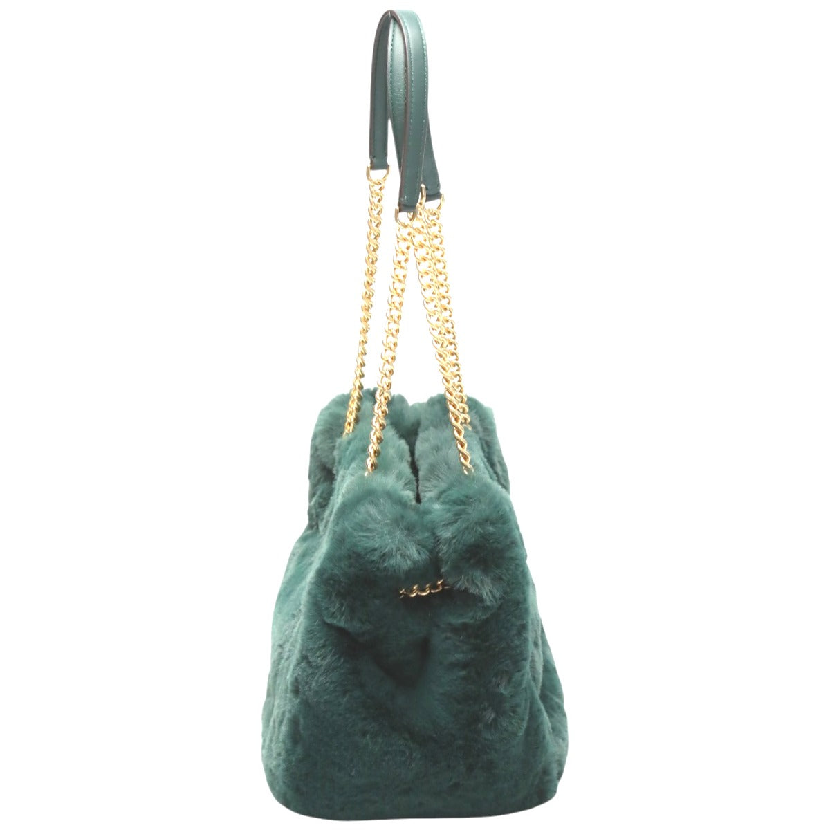 ケイトスペード Kate Spade トートバッグ
 チェーントートバッグ ファー フェイクファー T348 グリーン 【SS】
 【中古】