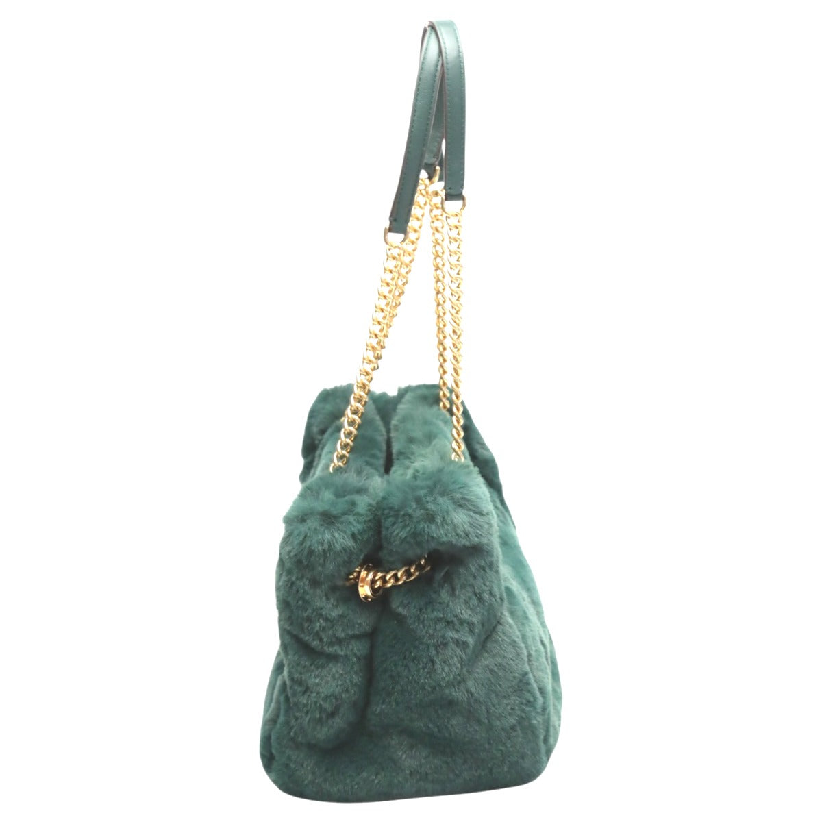 ケイトスペード Kate Spade トートバッグ
 チェーントートバッグ ファー フェイクファー T348 グリーン 【SS】
 【中古】