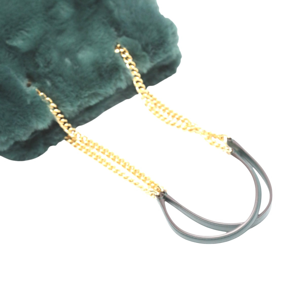 ケイトスペード Kate Spade トートバッグ
 チェーントートバッグ ファー フェイクファー T348 グリーン 【SS】
 【中古】