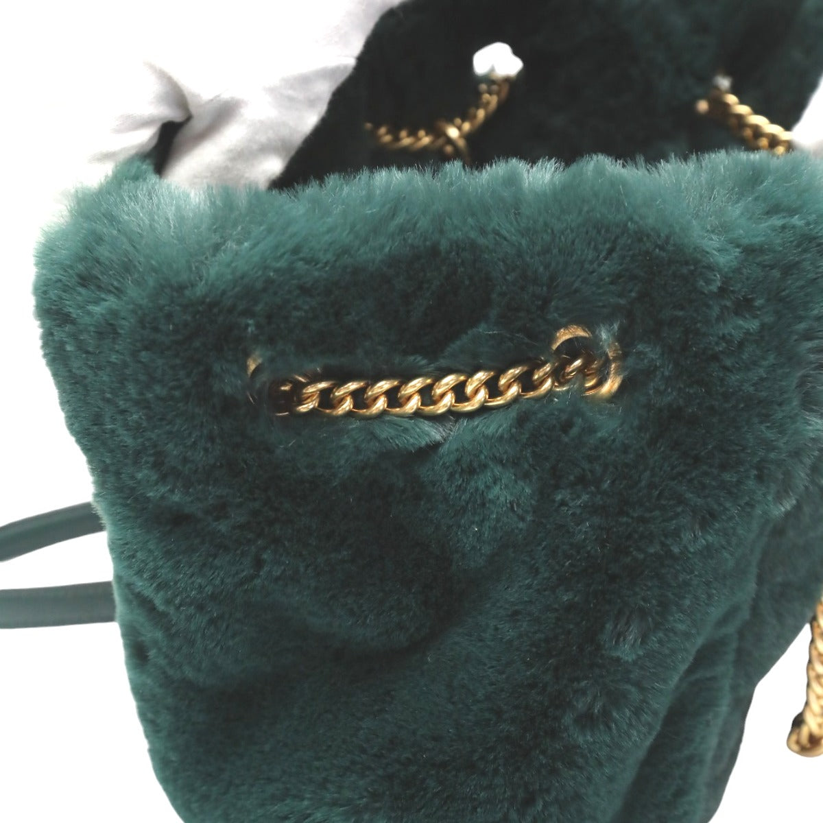 ケイトスペード Kate Spade トートバッグ
 チェーントートバッグ ファー フェイクファー T348 グリーン 【SS】
 【中古】