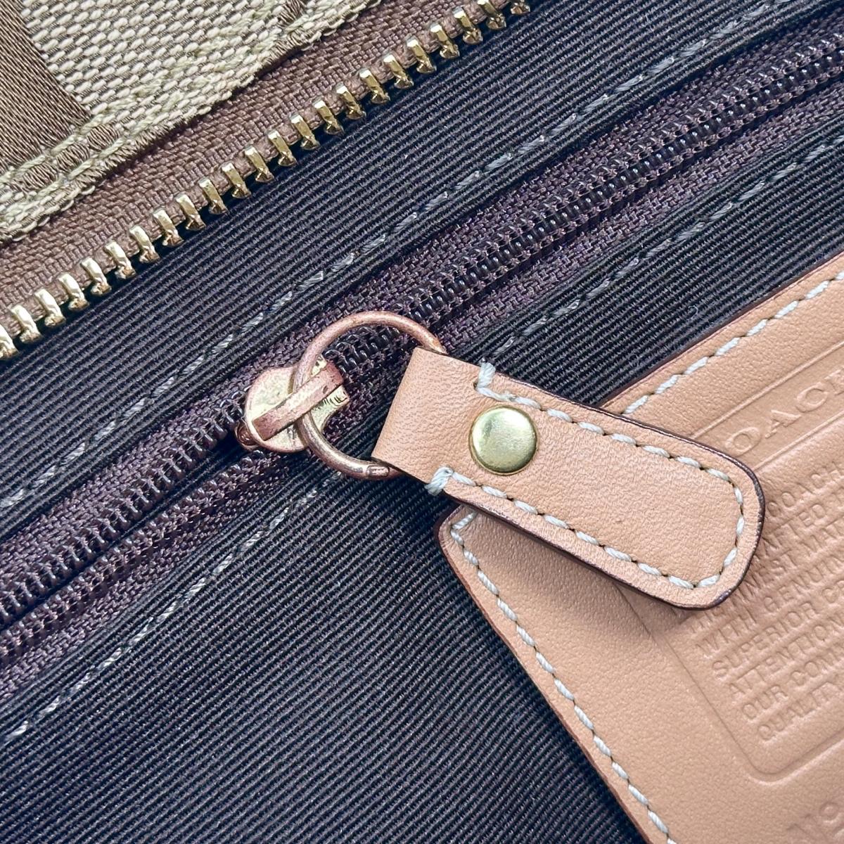 コーチ COACH ハンドバッグ
 トートバッグ キャメル シグネクチャー キャンバス 10507 ブラウン 【SS】
 【中古】