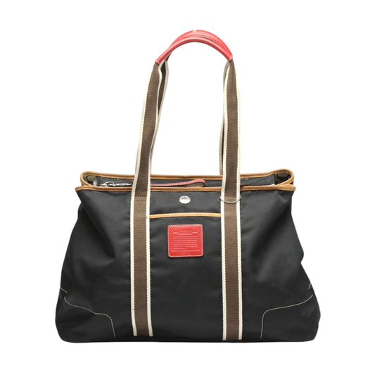 コーチ COACH ハンドバッグ
 トートバッグ 肩掛け ハンプトンズウイークエンド ナイロン A3K-5071 ブラック 【SS】
 【中古】