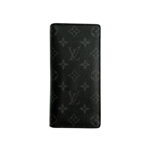 ルイヴィトン LOUIS VUITTON 長財布
 二つ折り長財布 エクリプス ポルトフォイユ・ブラザ モノグラムキャンバス M61697 グレー×ブラック LV
 【SS】
 【中古】