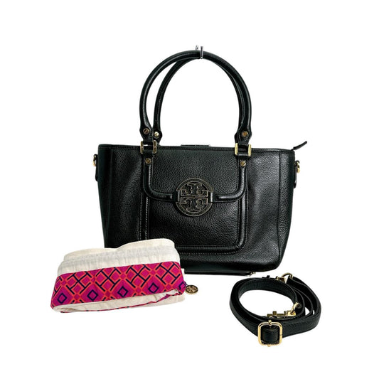 トリーバーチ Tory Burch ハンドバッグ
 2WAYバッグ アマンダ ショルダーストラップ付 レザー ブラック 【SS】
 【中古】