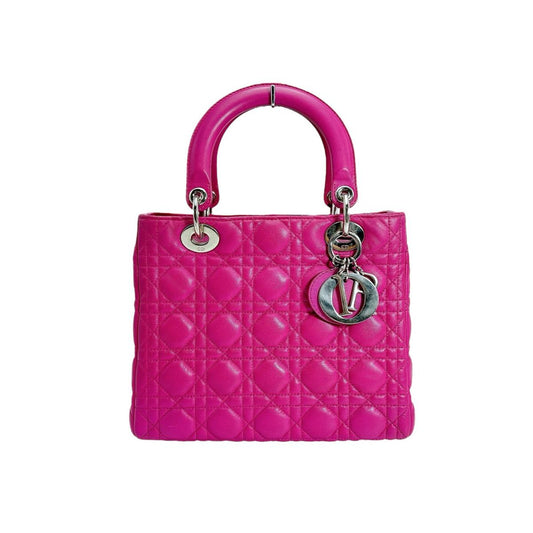 ディオール Dior ハンドバッグ
 ショルダーバッグ 2WAYハンドバッグ カナージュ ラムスキン ラムスキンピンク 【SS】
 【中古】
