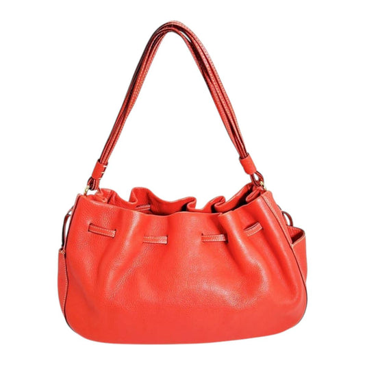 ケイトスペード Kate Spade ハンドバッグ
 トートバッグ 巾着型 レザー レッド 【SS】
 【中古】
