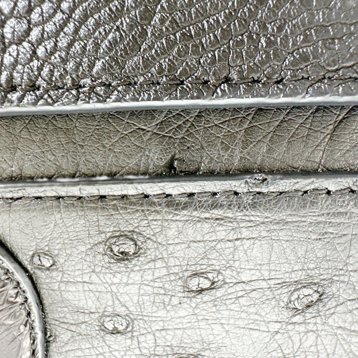 オーストリッチ ostrich ハンドバッグ
 ショルダーバッグ クイルマーク 2WAYバッグ オーストリッチ ブラック 【SS】
 【中古】