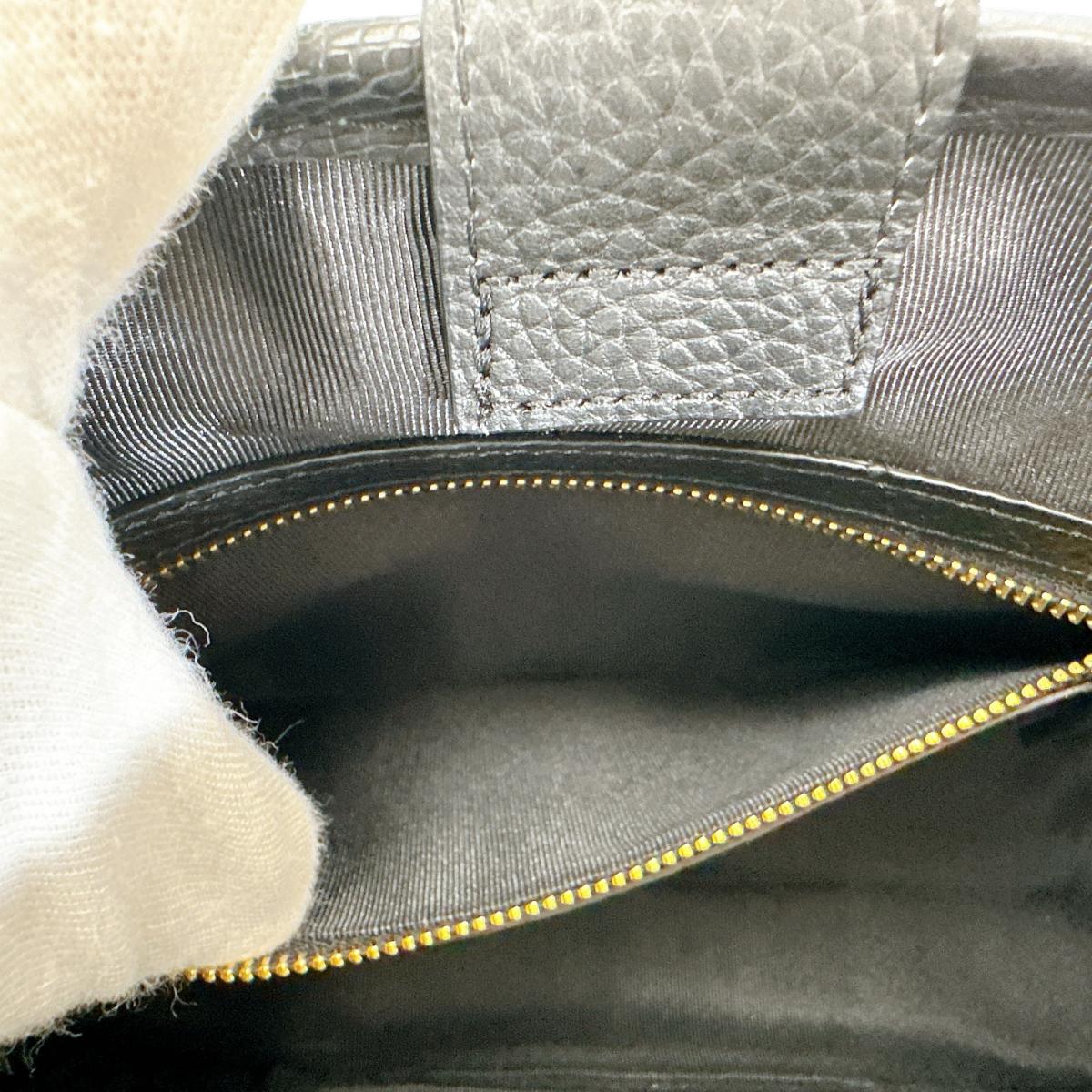 オーストリッチ ostrich ハンドバッグ
 ショルダーバッグ クイルマーク 2WAYバッグ オーストリッチ ブラック 【SS】
 【中古】