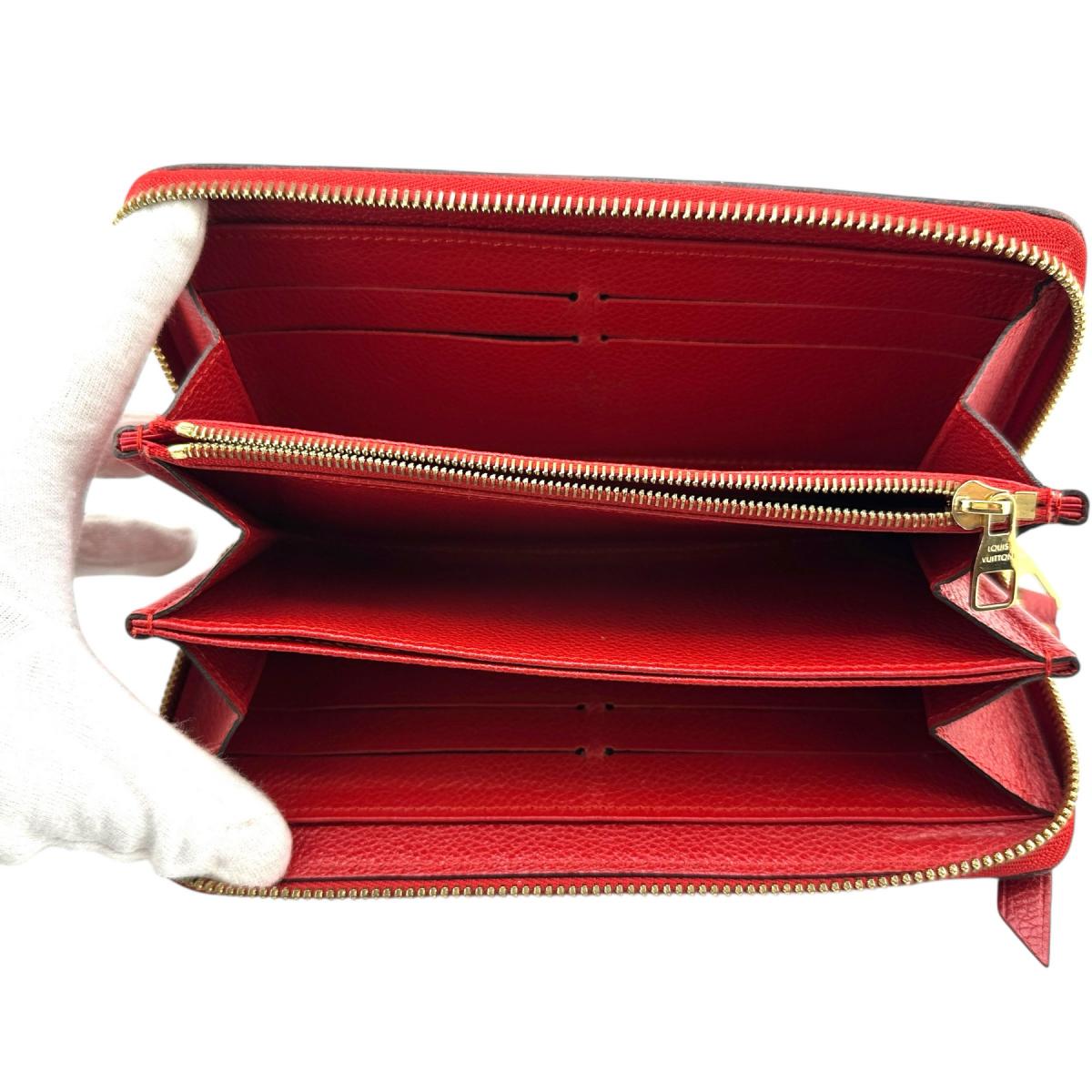 ルイヴィトン LOUIS VUITTON 長財布
 ラウンドファスナー モノグラムアンプラント ジッピーウォレット モノグラムアンプラント M60547 レッド LV
 【SS】
 【中古】