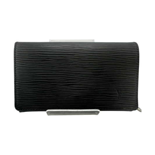 ルイヴィトン LOUIS VUITTON 二つ折り財布
 二つ折り長財布 エピ ポルトフォイユトレゾール エピレザー M63972 ブラック LV
 【SS】
 【中古】