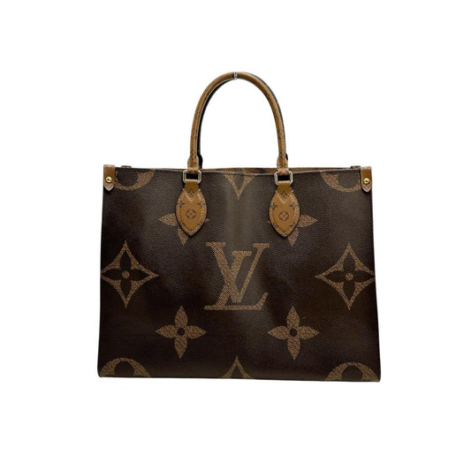 ルイヴィトン LOUIS VUITTON トートバッグ
 ハンドバッグ モノグラム・ジャイアントリバース オンザゴーMM モノグラムキャンバス M45321 ブラウン LV
 【SS】
 【中古】