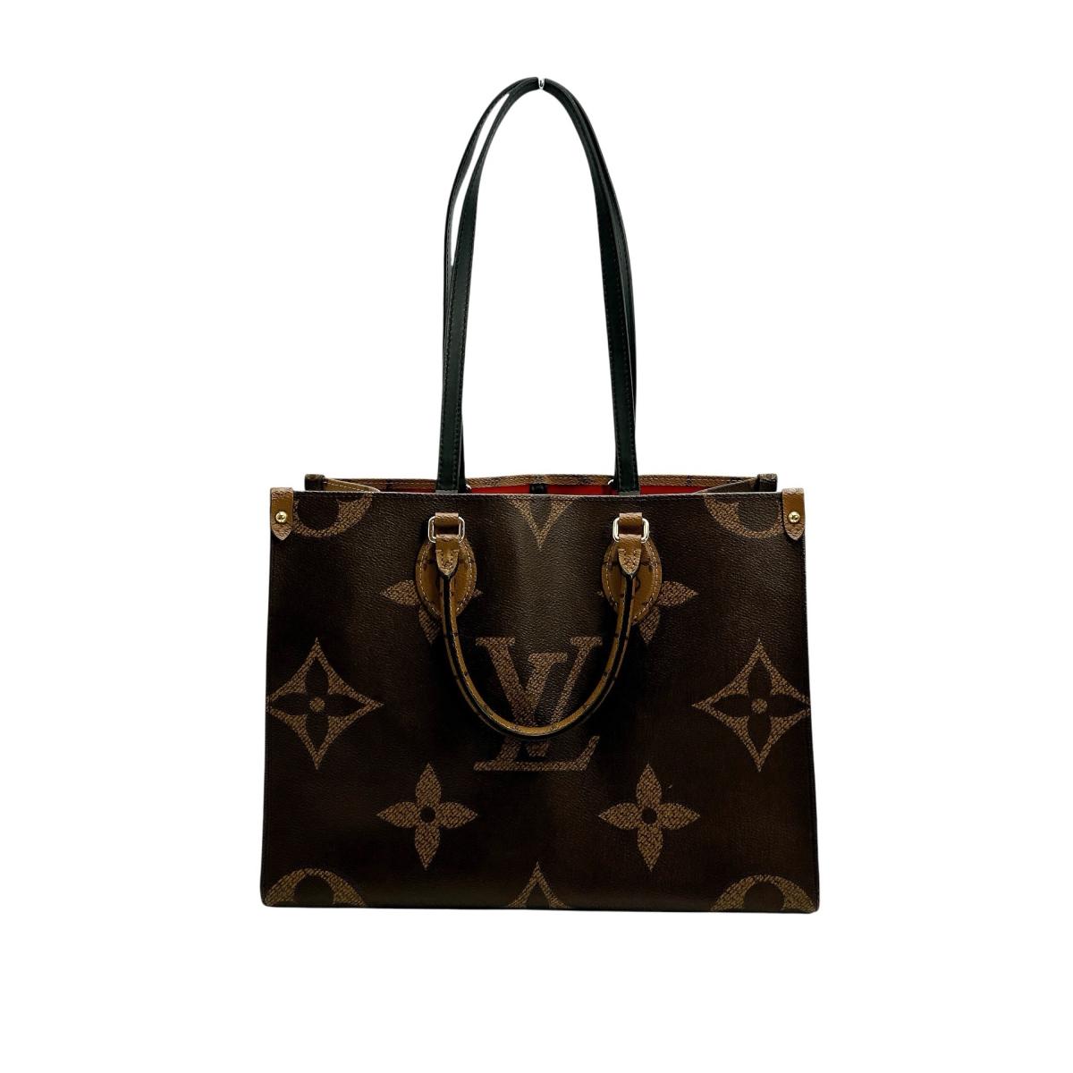 ルイヴィトン LOUIS VUITTON トートバッグ
 ハンドバッグ モノグラム・ジャイアントリバース オンザゴーMM モノグラムキャンバス M45321 ブラウン LV
 【SS】
 【中古】