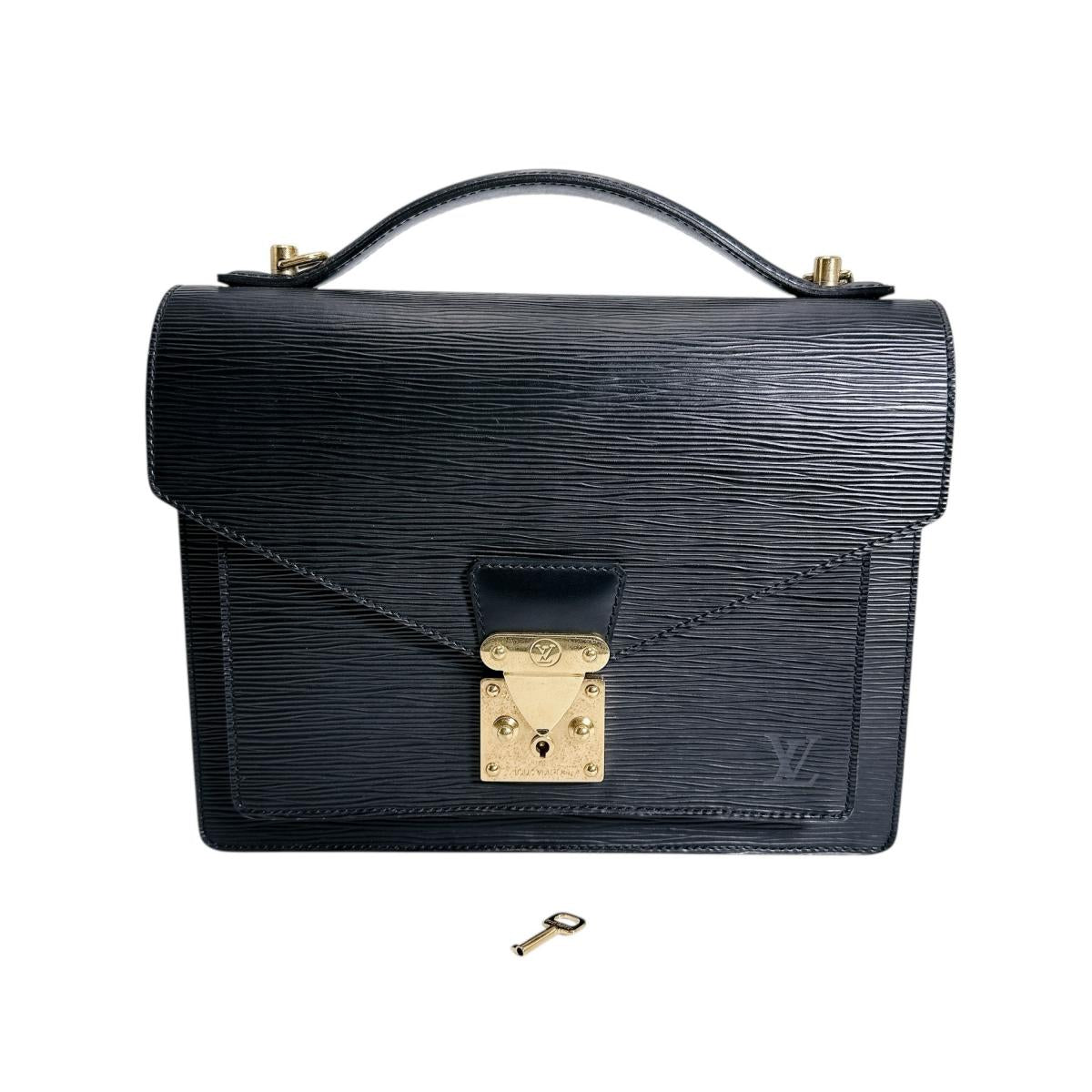 ルイヴィトン LOUIS VUITTON ハンドバッグ
 2WAYショルダーバッグ エピ モンソー エピレザー M52792 ブラック LV
 【SS】
 【中古】