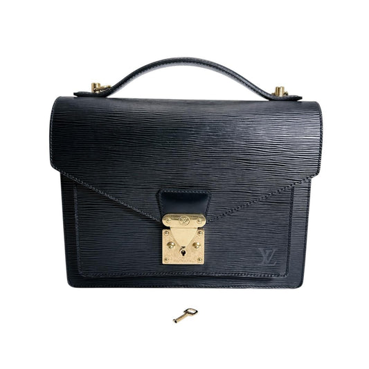 ルイヴィトン LOUIS VUITTON ハンドバッグ
 2WAYショルダーバッグ エピ モンソー エピレザー M52792 ブラック LV
 【SS】
 【中古】