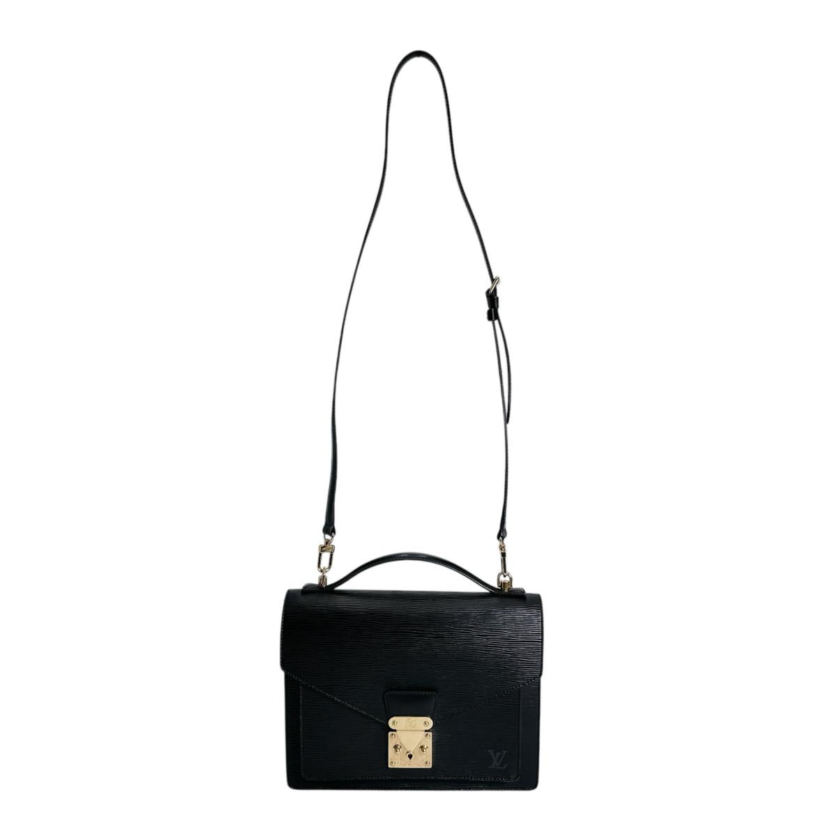 ルイヴィトン LOUIS VUITTON ハンドバッグ
 2WAYショルダーバッグ エピ モンソー エピレザー M52792 ブラック LV
 【SS】
 【中古】