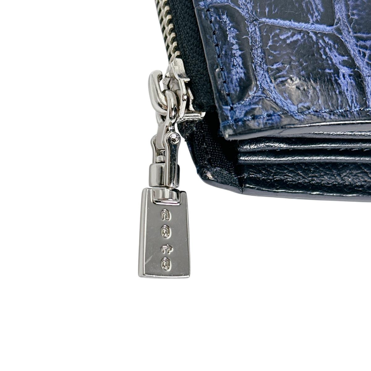 クロコダイル CROCODILE 長財布
 長財布 ラウンドファスナー コト クロコダイル ブラック 【H】
 【中古】