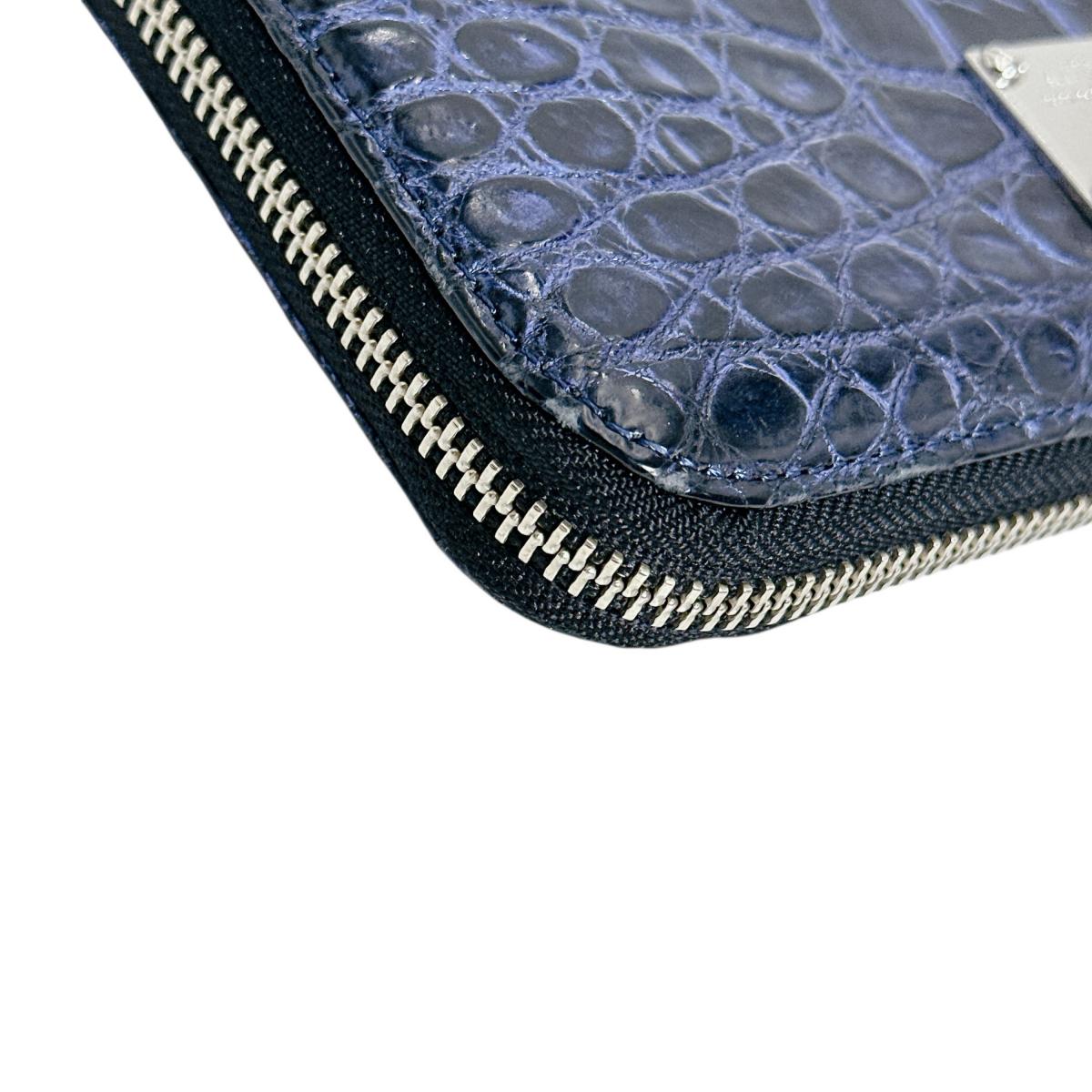 クロコダイル CROCODILE 長財布
 長財布 ラウンドファスナー コト クロコダイル ブラック 【H】
 【中古】