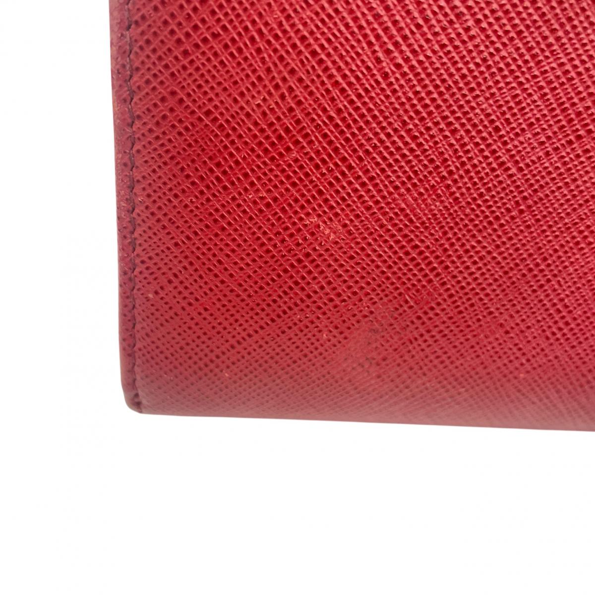 プラダ PRADA 二つ折り財布
 二つ折り財布 ジップアラウンド サフィアーノ レザー 1ML225 レッド 【SS】
 【中古】