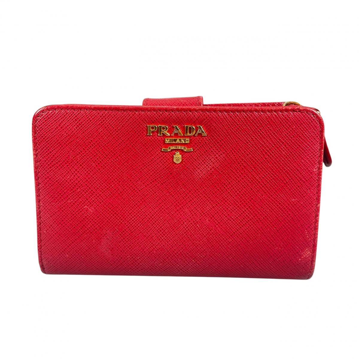 プラダ PRADA 二つ折り財布
 二つ折り財布 ジップアラウンド サフィアーノ レザー 1ML225 レッド 【SS】
 【中古】