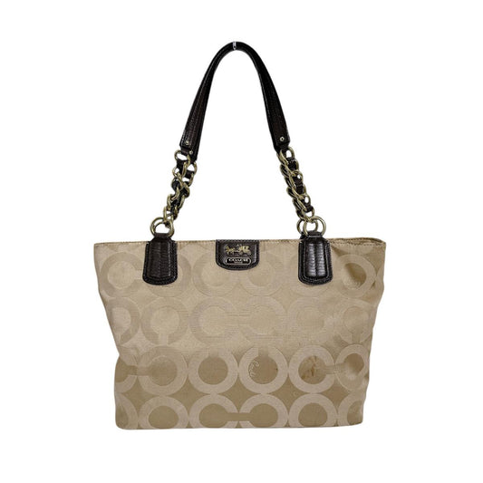 コーチ COACH ハンドバッグ
 トートバッグ シグネチャー ナイロン G1220 ゴールド 【SS】
 【中古】