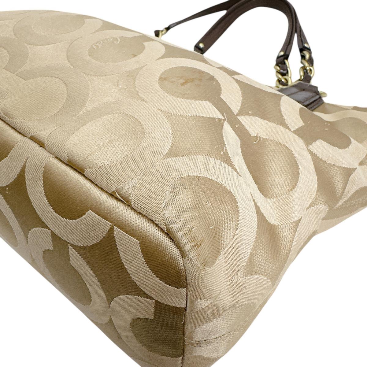 コーチ COACH ハンドバッグ
 トートバッグ シグネチャー ナイロン G1220 ゴールド 【SS】
 【中古】