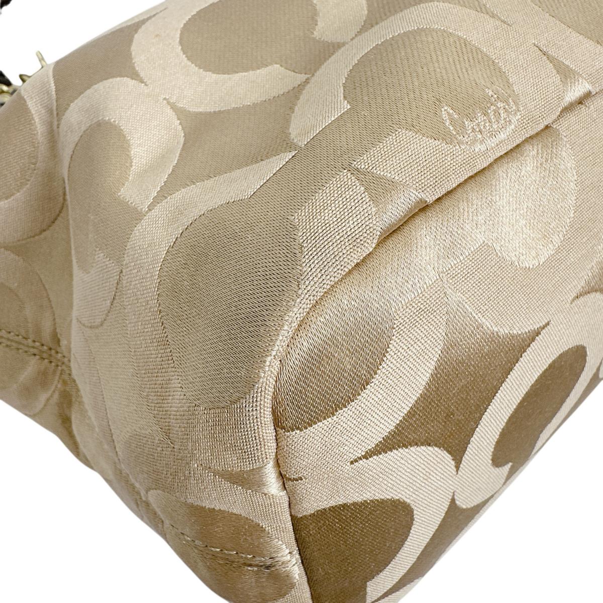 コーチ COACH ハンドバッグ
 トートバッグ シグネチャー ナイロン G1220 ゴールド 【SS】
 【中古】