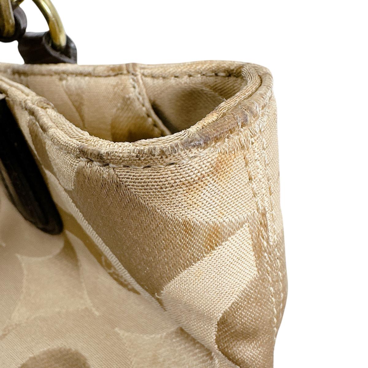 コーチ COACH ハンドバッグ
 トートバッグ シグネチャー ナイロン G1220 ゴールド 【SS】
 【中古】