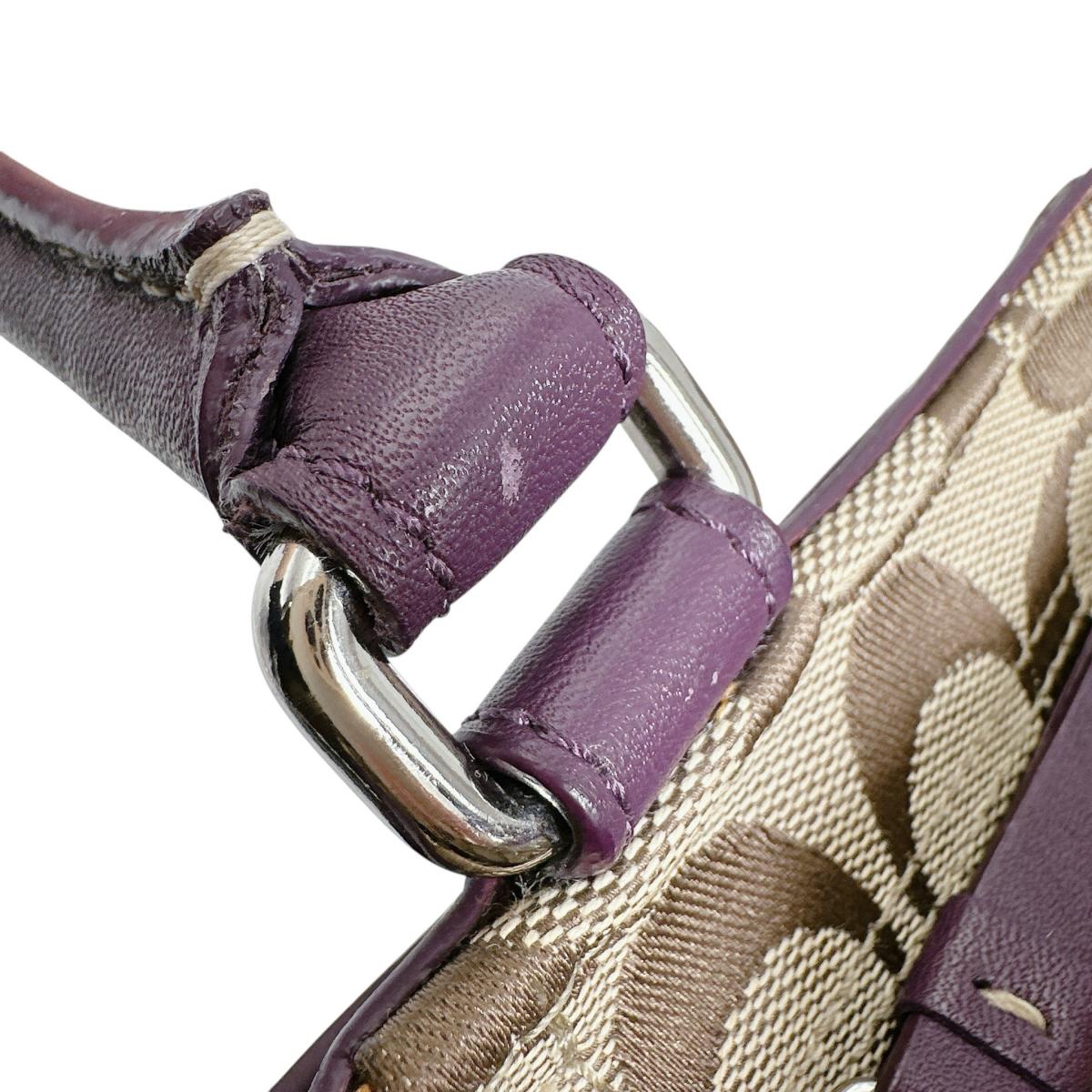 コーチ COACH ハンドバッグ
 ハンドバッグ シグネチャー キャンバス J0993 パープル 【SS】
 【中古】