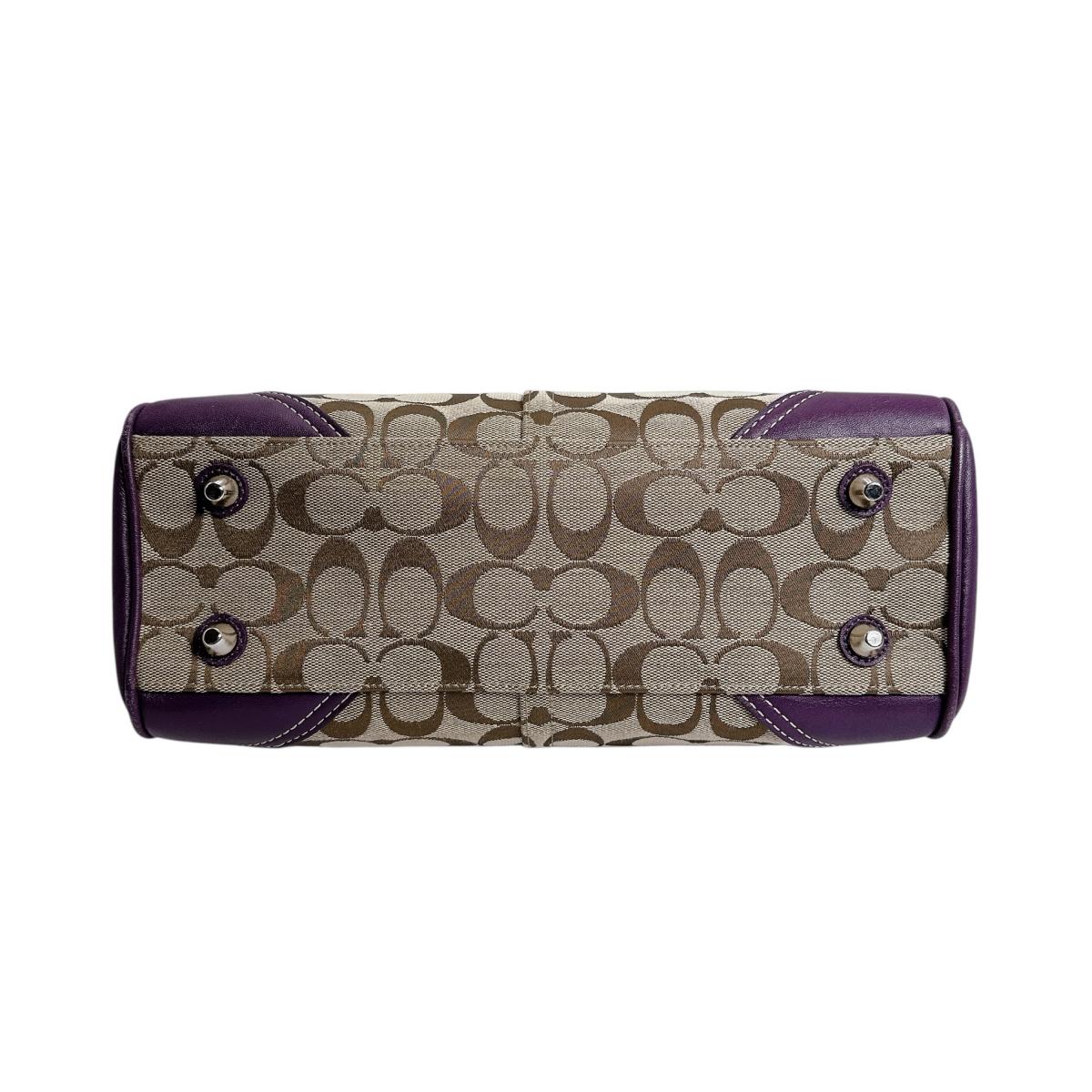 コーチ COACH ハンドバッグ
 ハンドバッグ シグネチャー キャンバス J0993 パープル 【SS】
 【中古】