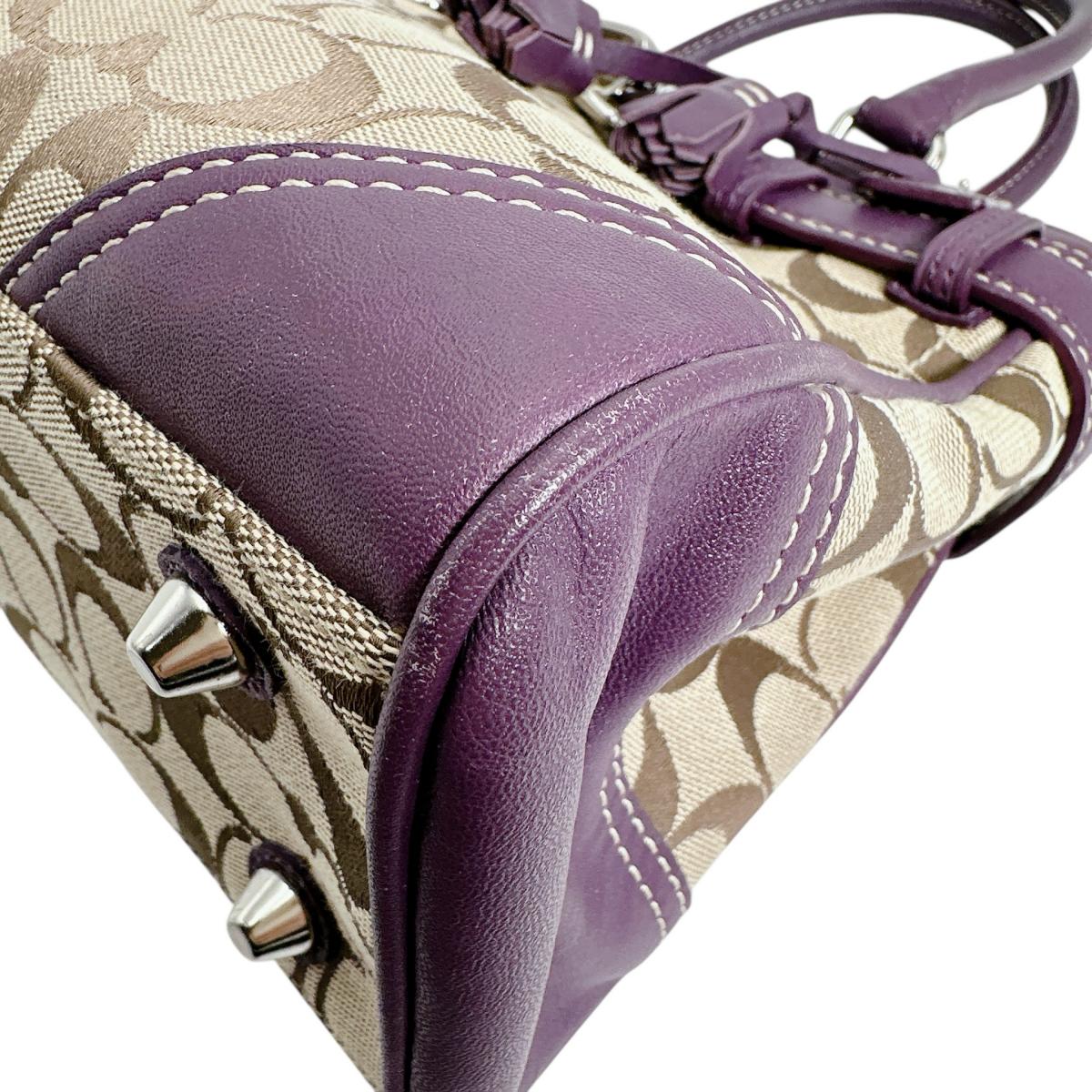 コーチ COACH ハンドバッグ
 ハンドバッグ シグネチャー キャンバス J0993 パープル 【SS】
 【中古】