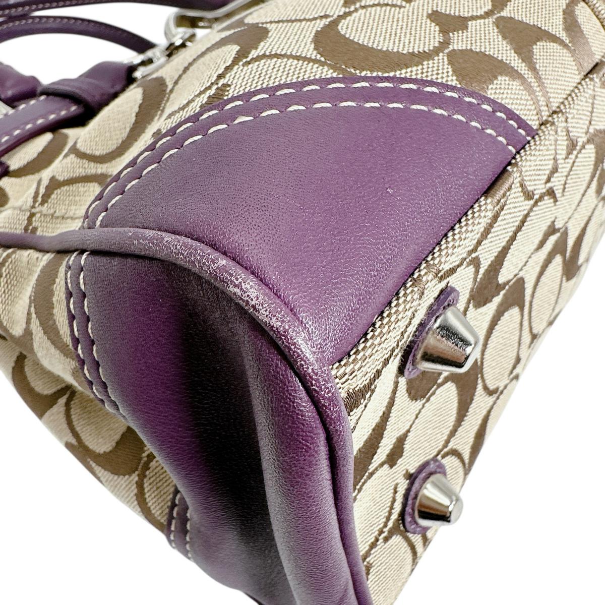 コーチ COACH ハンドバッグ
 ハンドバッグ シグネチャー キャンバス J0993 パープル 【SS】
 【中古】