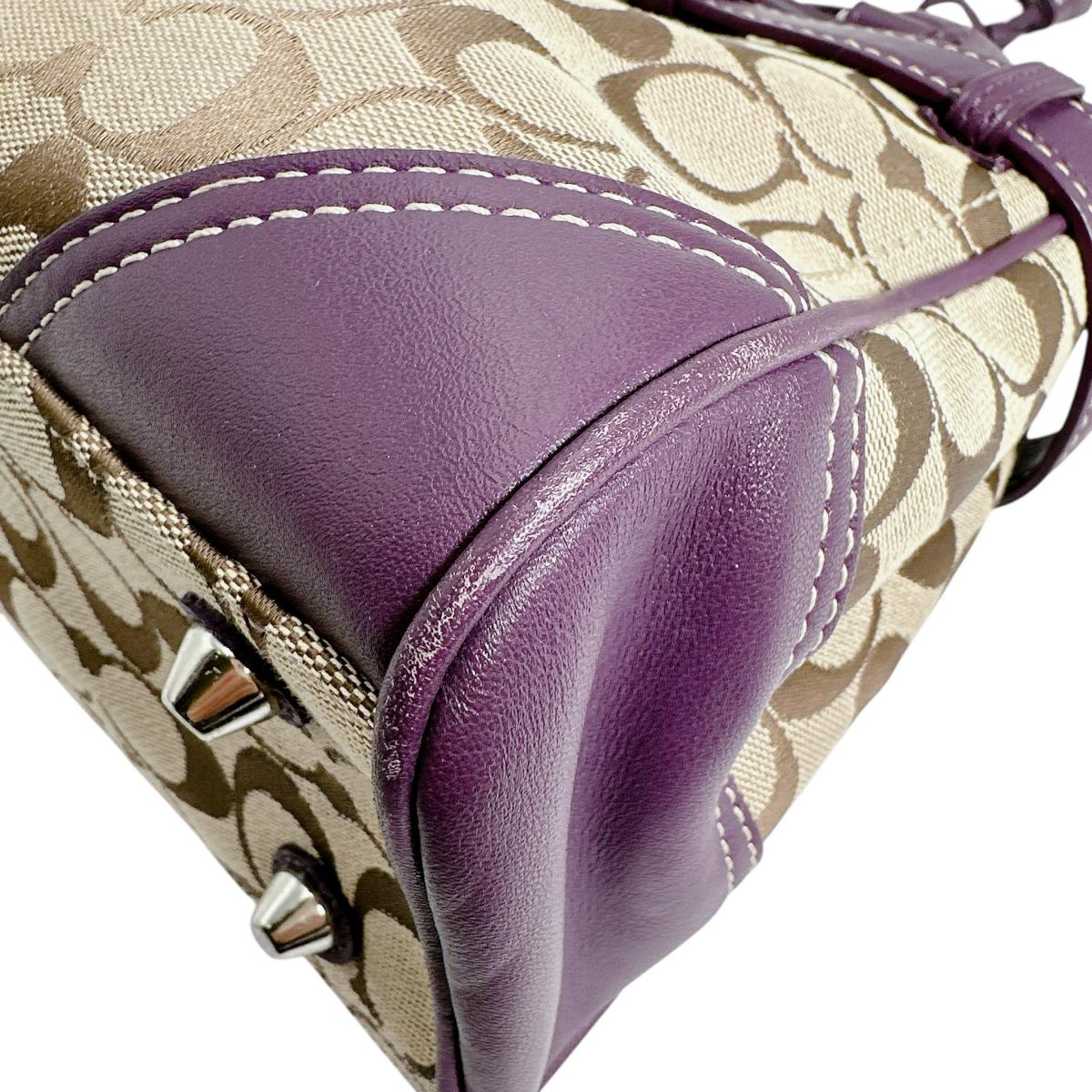 コーチ COACH ハンドバッグ
 ハンドバッグ シグネチャー キャンバス J0993 パープル 【SS】
 【中古】